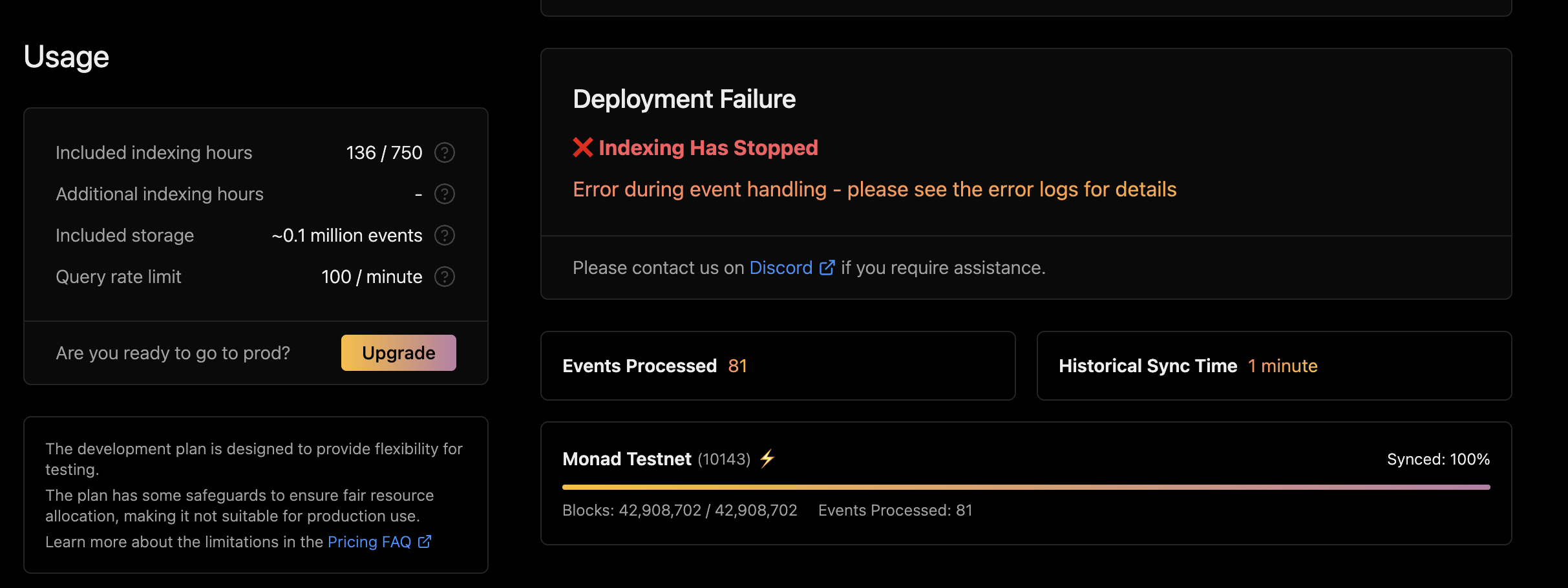 Deployment Failure